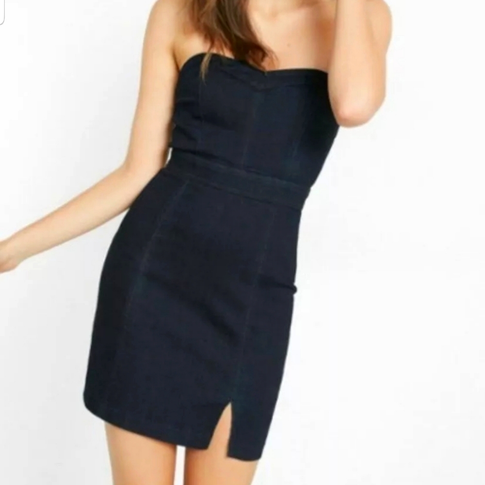 Express Strapless Denim Dress